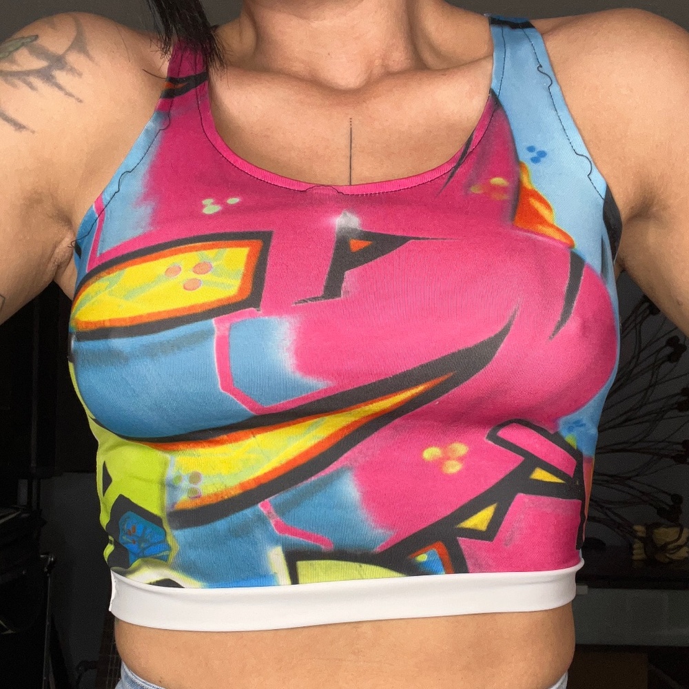 Colorful slit weave tank top